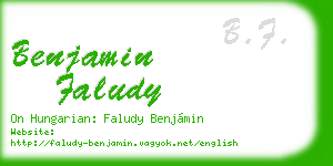 benjamin faludy business card